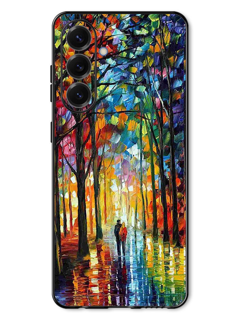 Theodor Case Compatible with Samsung Galaxy A37 Protection Shockproof Bumper Cover Colorful  Art Couple - Image 1