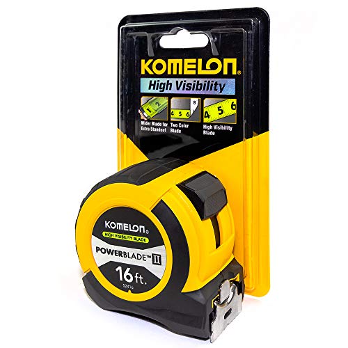 Komelon 52416; 16' x 1.06" Powerblade II Tape Measure, ABS Case, Yellow/Black, Small - Image 4