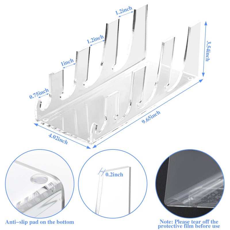 Yoande 4 Pcs 4 Tier Plate Dinnerware Display Stand Acrylic Clear Plate Stand China Platters Holder Setting Racks for Kitchenware Display Cabinet Organizer - Image 2