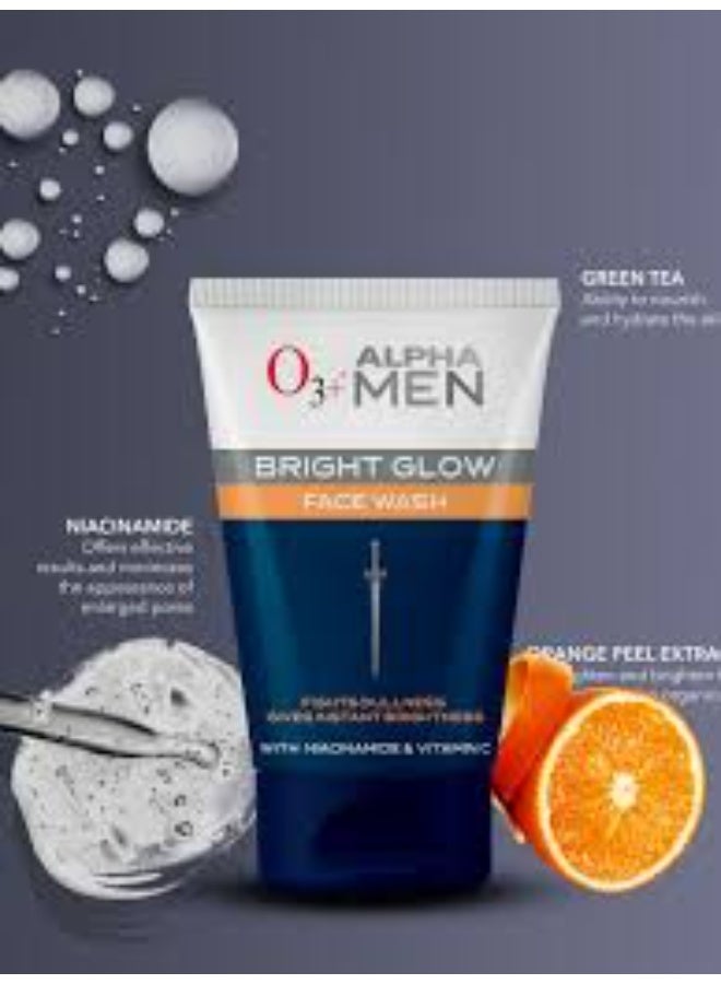 O3+‎ غسول الوجه O3+ ALPHA MEN Bright Glow، 100 غرام - Image 2