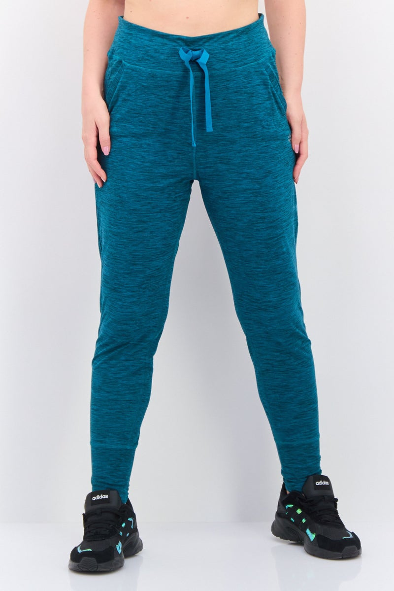 NINE WEST Women Sportswear Fit Training Jogger Pants, Heather Teal Green - Image 1