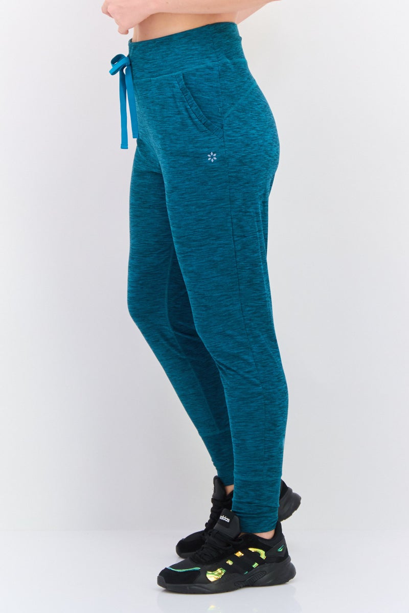 NINE WEST Women Sportswear Fit Training Jogger Pants, Heather Teal Green - Image 4