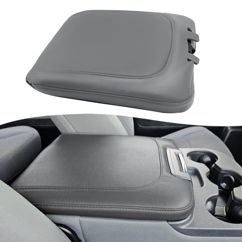 KBH Center Console Armrest Cover Replacement for 2013-2018 Ram 1500, 2013-2025 Ram 1500 Classic/2500/3500, 40/20/40 Jump Seat, Vinyl Leather, Anti-Scratch, Gray - Image 1