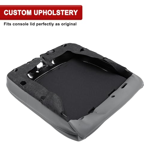KBH Center Console Armrest Cover Replacement for 2013-2018 Ram 1500, 2013-2025 Ram 1500 Classic/2500/3500, 40/20/40 Jump Seat, Vinyl Leather, Anti-Scratch, Gray - Image 3