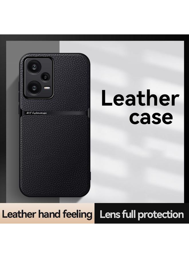 اس-توب جراب لهاتف Redmi Note 12 Pro 5G Global Litchi Leather Magnetic Cover Full Cover Waterproof Phone Case - Image 2
