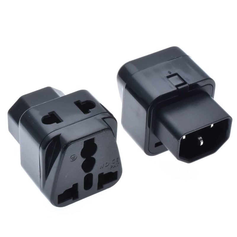 MANGO C14Universal Plug IEC320 C14 To US EU Australia AC Power AC Power Conversion Plug Adapter Connector For PDU 10A 250V2pcs