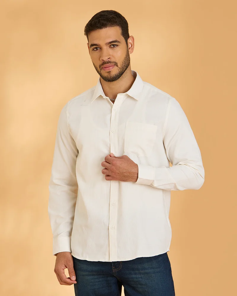 Redtag Men White Formal Shirt