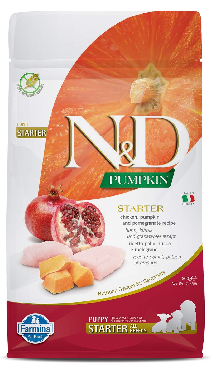 Farmina N&D Pumpkin Starter Puppy Dog Food | Chicken, Pumpkin & Pomegranate | Rich in Anti-oxidants| Complete Food for Puppies | 0.8kg | No Artificial Preservatives - Image 1