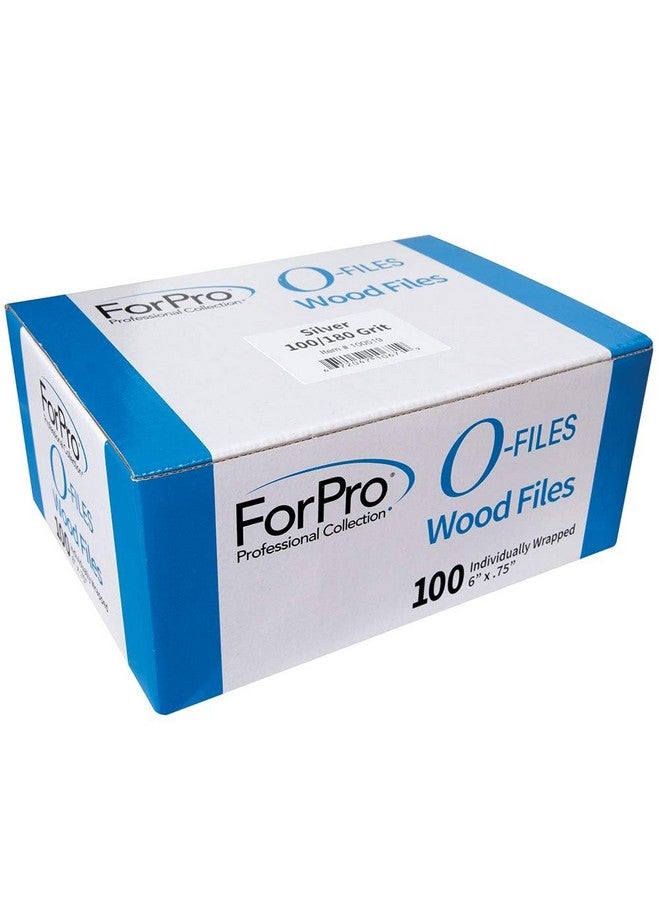 فوربرو بروفيشنال كوليكشن Forpro Ofiles Wood Board 100180 Grit Silver Double Sides مانيكير وباديكير مبرد أظافر 6 بوصة LX .75 بوصة عرض 100 قطعة - Image 2