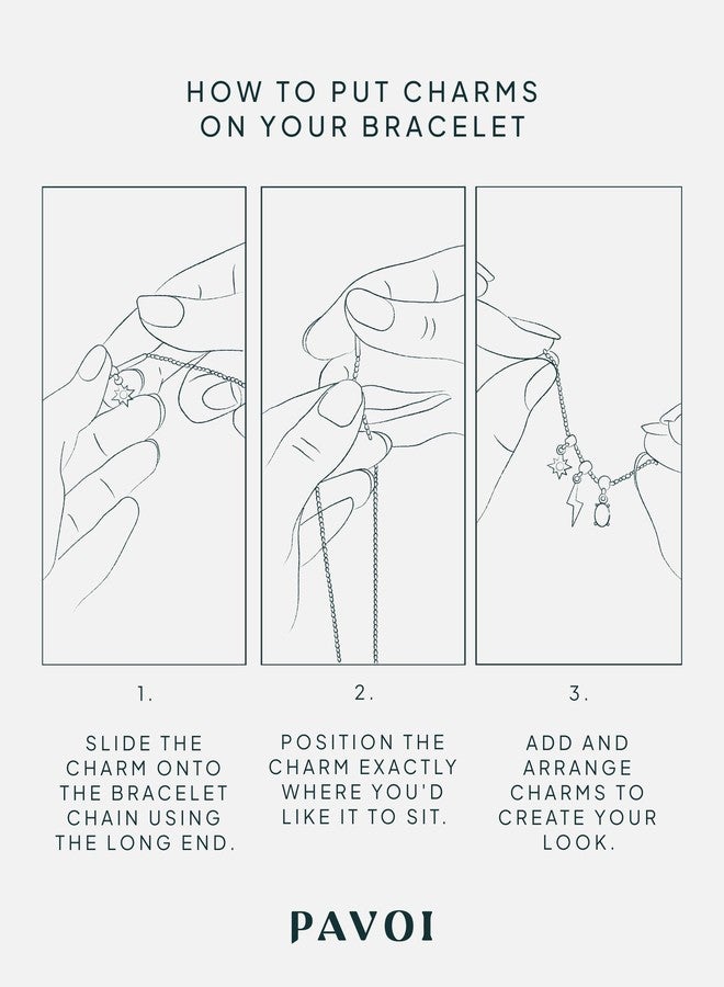 PAVOI 14K Yellow Gold Plated Bracelet for Women | Fashion Gold Jewelry with Removable Butterfly, Flower, and Baguette CZ Charms | Adjustable Trendy 7-Inch Gold Bracelet Set - Image 5