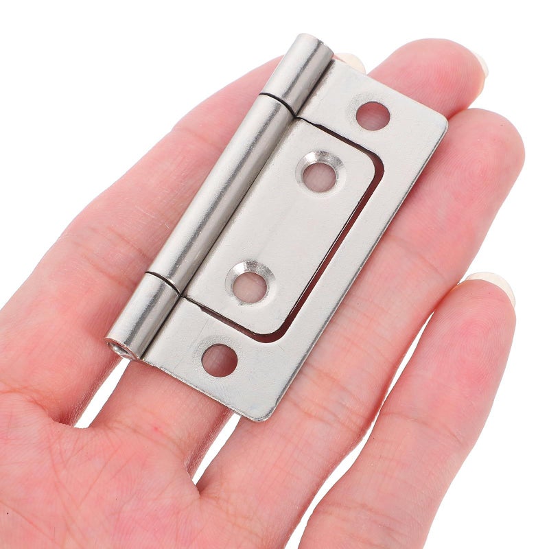 10 Heavy Duty Stainless Steel Cabinet Hinges 51x25x1.2mm White Flat Quiet Hardware - Image 5