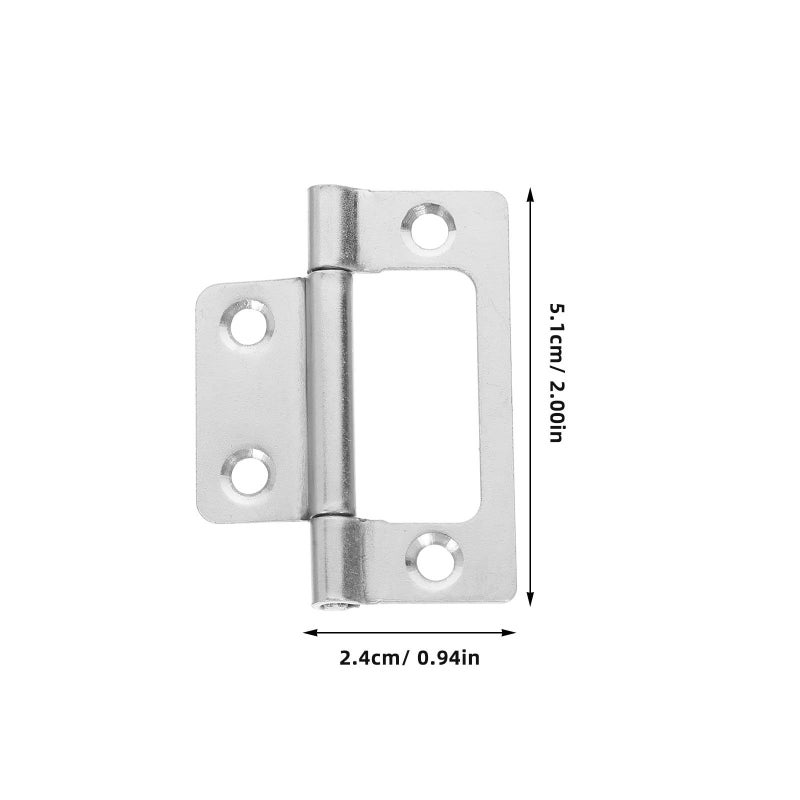 10 Heavy Duty Stainless Steel Cabinet Hinges 51x25x1.2mm White Flat Quiet Hardware - Image 3