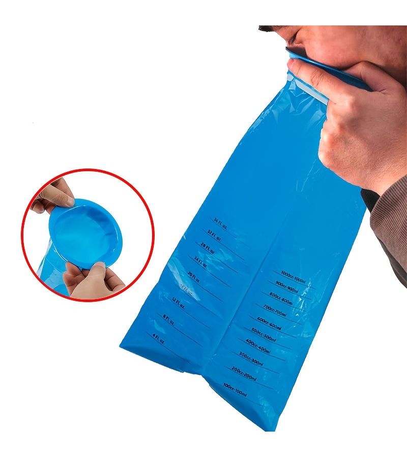 Disposable Vomit Bags Pack Of 5 Leak Proof Odorless Easy Open For Travel Vehicle Pregnancy High Quality Durable PE Material - Image 1