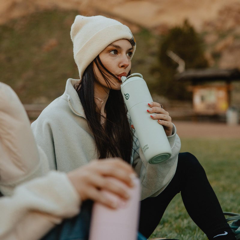 BOTTLE BOTTLE Insulated Water Bottle 24oz with Straw Lid and Handle for Sports Travel Gym Stainless Steel Water Bottles Double-Wall Vacuum Metal Thermos Leak Proof BPA-Free (Light Green) - Image 2