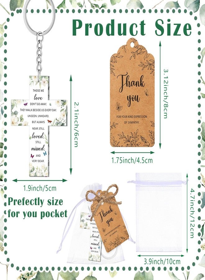 Equsion 60 Set Funeral Favors Celebration of Life Favors Acrylic Keychains for Funeral Memorial Party Guest Return Gifts(Cross) - Image 3