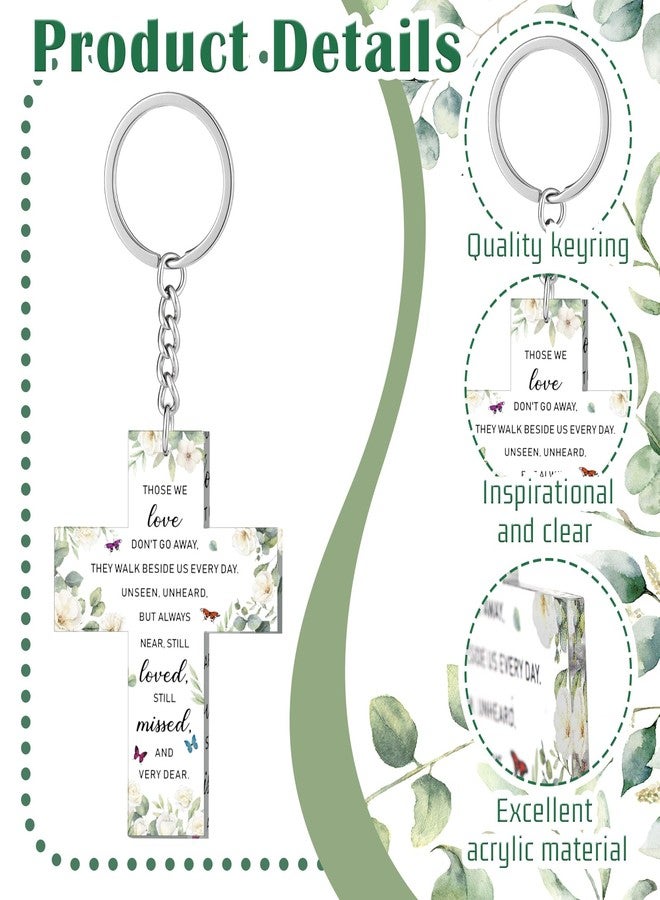 Equsion 60 Set Funeral Favors Celebration of Life Favors Acrylic Keychains for Funeral Memorial Party Guest Return Gifts(Cross) - Image 2
