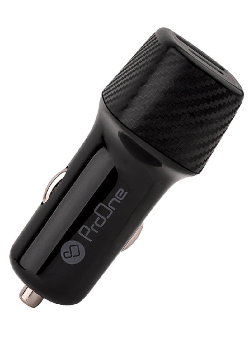 ProOne PCG19 Dual-Port 36W Fast Car Charger , PD+QC3.0 Smart Charging