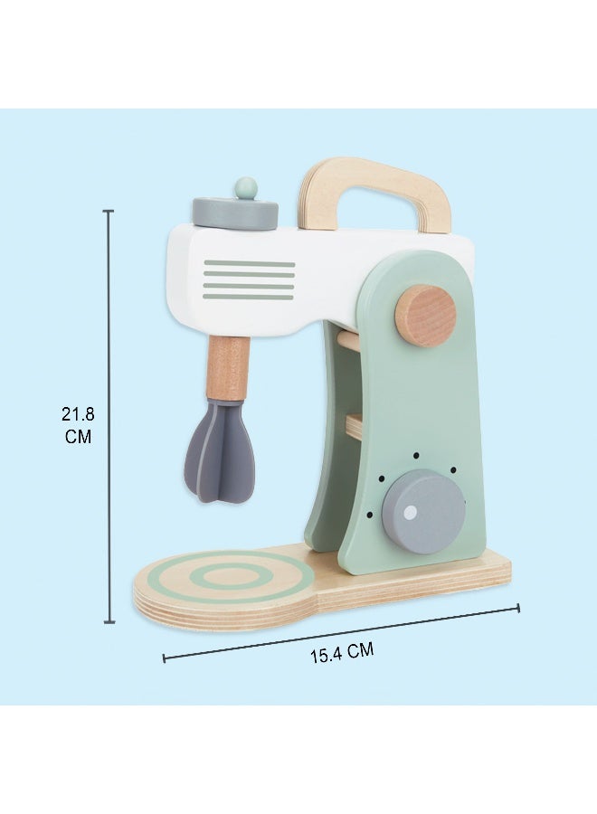 COGNIKIDS Mini Baker's Toy Mixer Set – Wooden & Plastic Kitchen Appliance for Kids with Mixing Bowl, Flour Canister & Tools – Pretend Play Baking Set for Toddlers Ages 3+ - Image 5