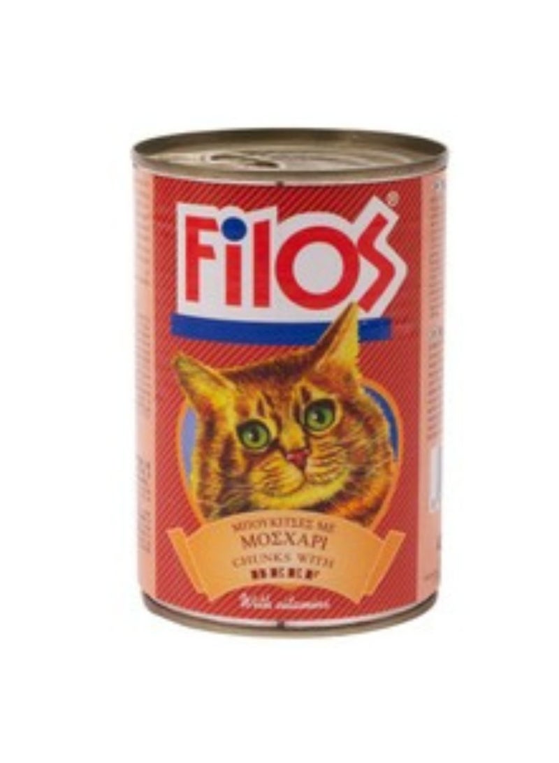 فيلوس كانز طعام رطب للقطط بنكهة اللحم 400 جم - Image 1