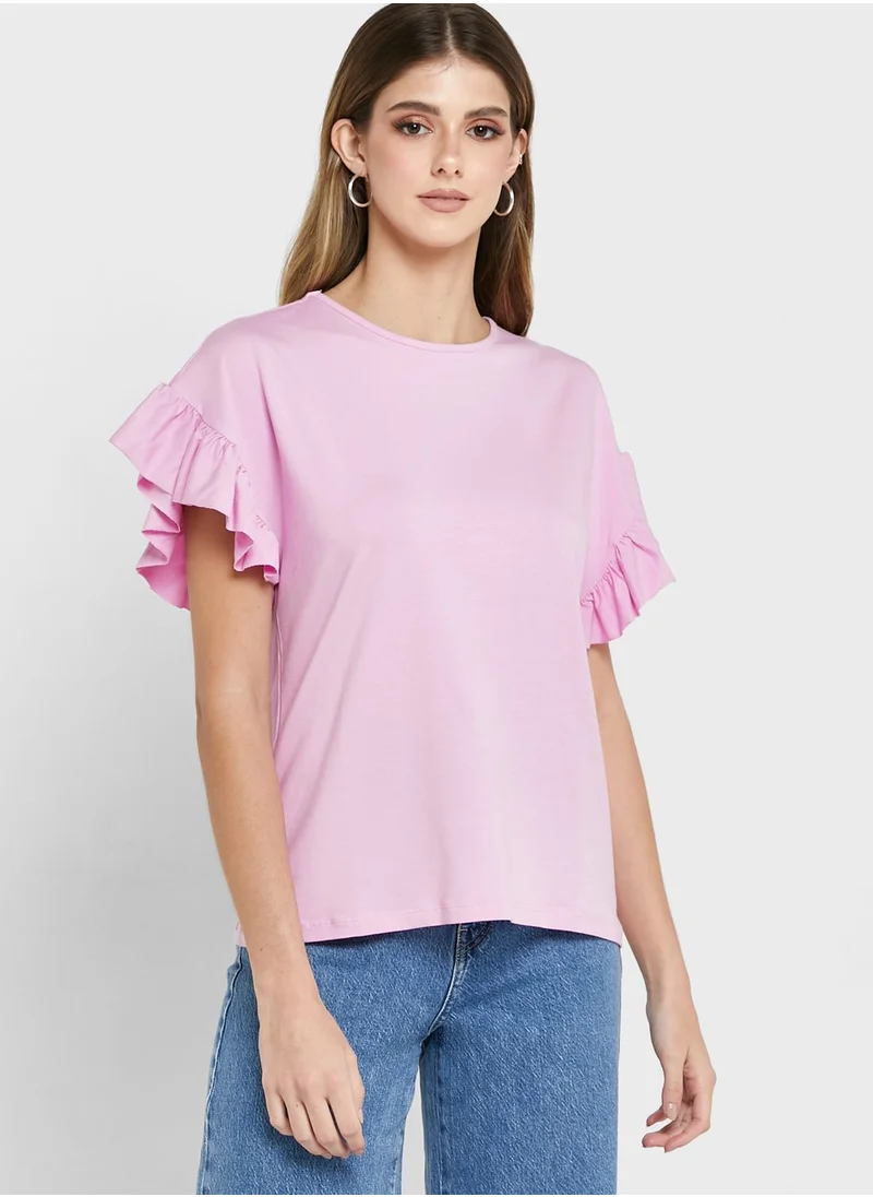 VERO MODA Ruffled Sleeve Top