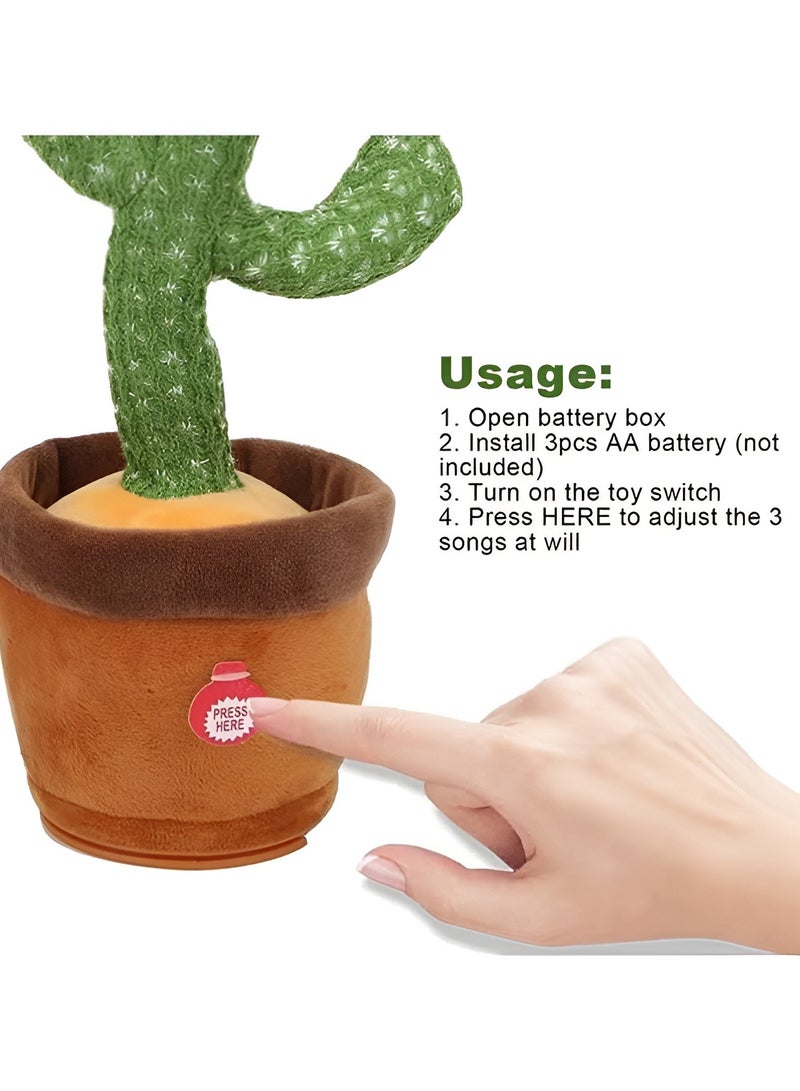 Electric Dancing Plant Cactus Plush Stuffed Toy -Green/Brown With Music For Kids ‎32 x 27 x - Image 4