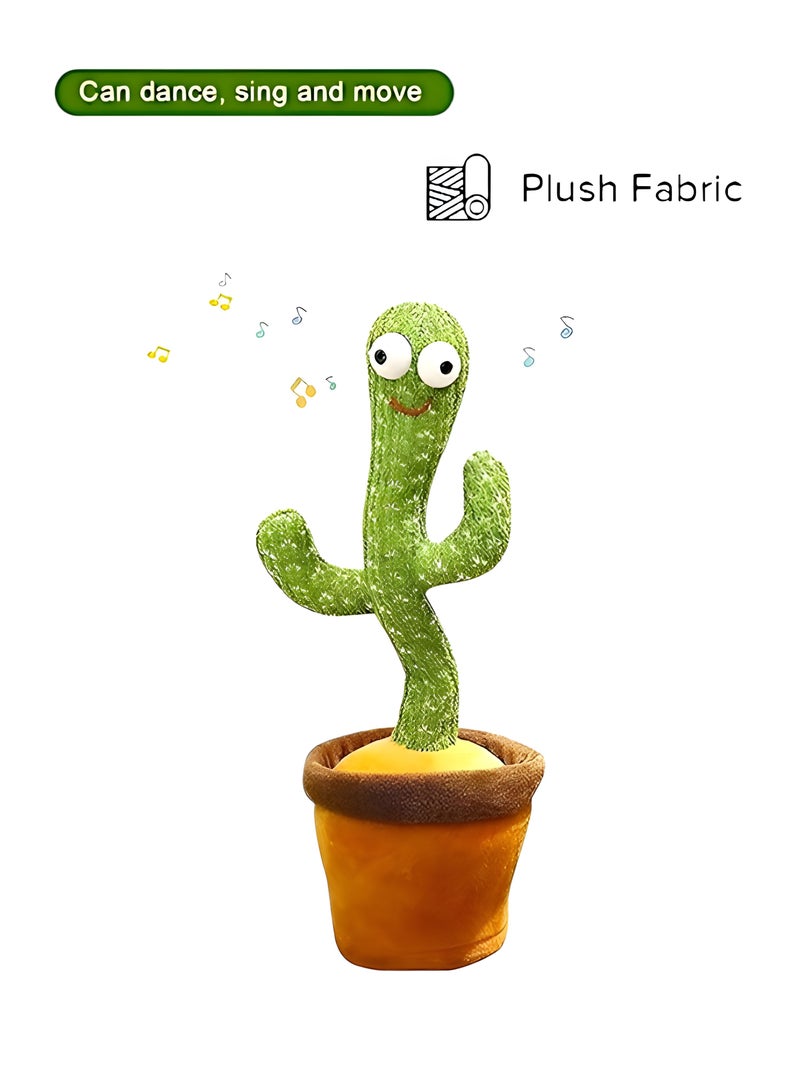 Electric Dancing Plant Cactus Plush Stuffed Toy -Green/Brown With Music For Kids ‎32 x 27 x - Image 1