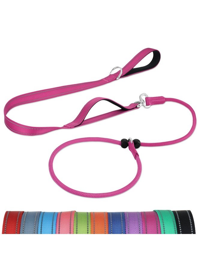 Joytale Joytale Tangle-Free Slip Leads for Dogs, 6 FT Slip Leash with Padded Double Handle, Reflective Nylon Training Leash for Small Medium Dogs 15-40 Lbs, Hot Pink  - Image 1