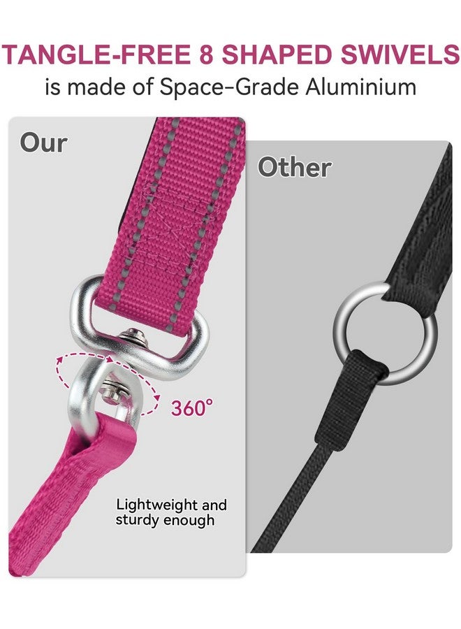 Joytale Joytale Tangle-Free Slip Leads for Dogs, 6 FT Slip Leash with Padded Double Handle, Reflective Nylon Training Leash for Small Medium Dogs 15-40 Lbs, Hot Pink  - Image 3