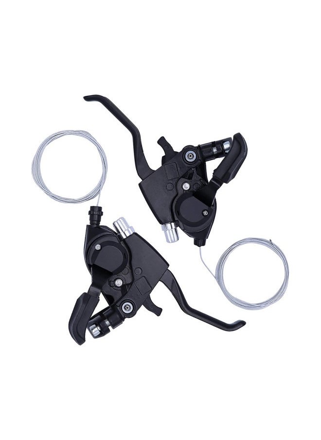Generic - Brake Lever Combo Featuring Integrated Shifters, 3x7 Speed Shifter for optimal Bike MTB and Fixed Gear Compatibility Cables. - Image 1