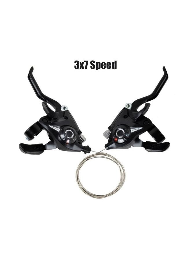 Generic - Brake Lever Combo Featuring Integrated Shifters, 3x7 Speed Shifter for optimal Bike MTB and Fixed Gear Compatibility Cables. - Image 1