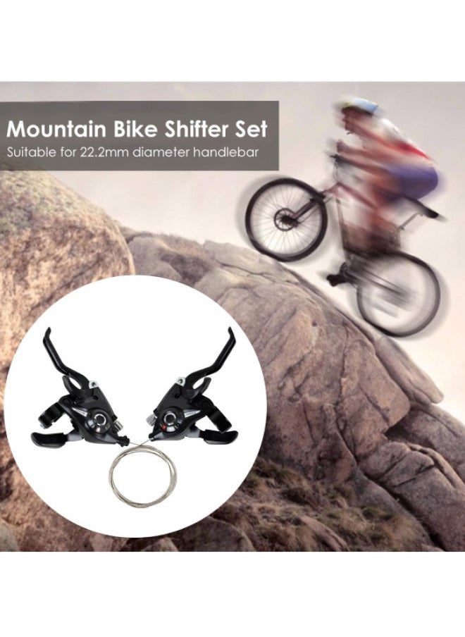 Generic - Brake Lever Combo Featuring Integrated Shifters, 3x7 Speed Shifter for optimal Bike MTB and Fixed Gear Compatibility Cables. - Image 1