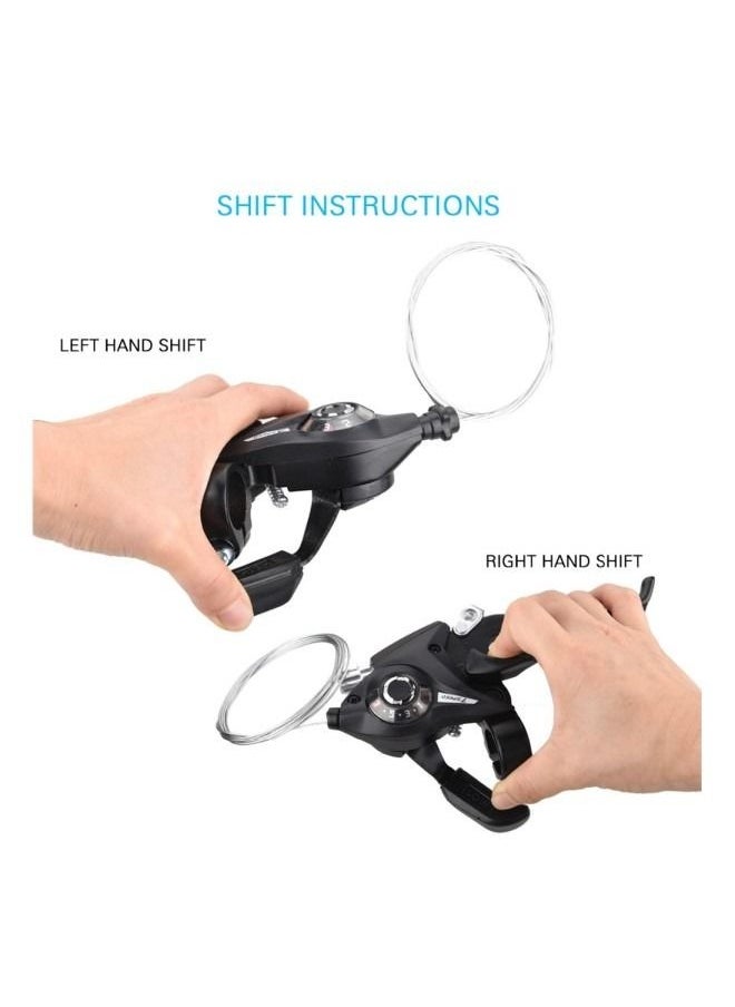 Generic - Brake Lever Combo Featuring Integrated Shifters, 3x7 Speed Shifter for optimal Bike MTB and Fixed Gear Compatibility Cables. - Image 1