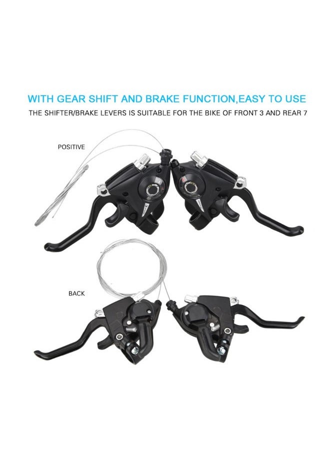 Generic - Brake Lever Combo Featuring Integrated Shifters, 3x7 Speed Shifter for optimal Bike MTB and Fixed Gear Compatibility Cables. - Image 1