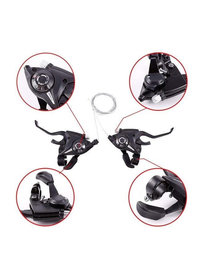 Generic - Brake Lever Combo Featuring Integrated Shifters, 3x7 Speed Shifter for optimal Bike MTB and Fixed Gear Compatibility Cables. - Image 1