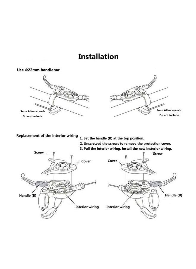 Generic - Brake Lever Combo Featuring Integrated Shifters, 3x7 Speed Shifter for optimal Bike MTB and Fixed Gear Compatibility Cables. - Image 1
