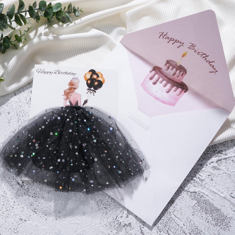 AYGXU 3D pop up birthday card,funny birthday cards for women,happy birthday card with skirt and envelope,personalized birth day cards for women daughter,mom,sister,girlfriend-black - Image 5