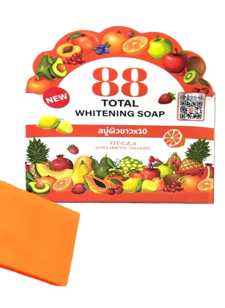 88 Total Whitening Soap With Glutathione, Vitamins C, E, A, Alpha Arbutin, And Collagen - 80g - Image 1