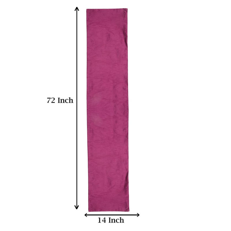E - Ezra EEZRA Raw Silk Premium Modern 6 Seater Table Runner Cloth 72 X 13 Inch Magenta Pink - Image 2