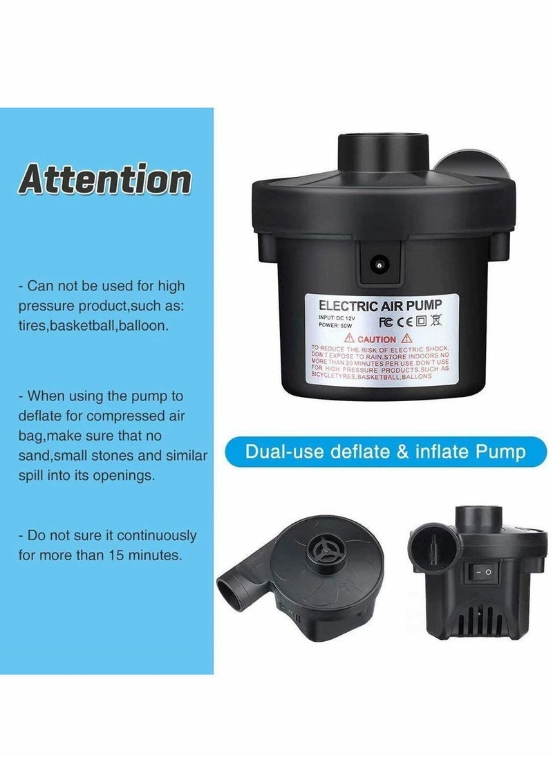 Y&D Electric Air Pump, Camping Pumps Inflator, Deflator for Airbeds, Paddling Pools, Toys, Inflatable Sofa, Raft Mattress, with 3 Nozzles, 50W  - Image 5