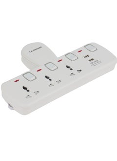 Olsenmark Olsenmark Universal Multi Plug Extension Socket Adapter with 2 USB, 3 Way Wall Charger Electrical Power Extender Outlet Charging Station  - Image 2