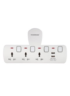 Olsenmark Olsenmark Universal Multi Plug Extension Socket Adapter with 2 USB, 3 Way Wall Charger Electrical Power Extender Outlet Charging Station  - Image 1
