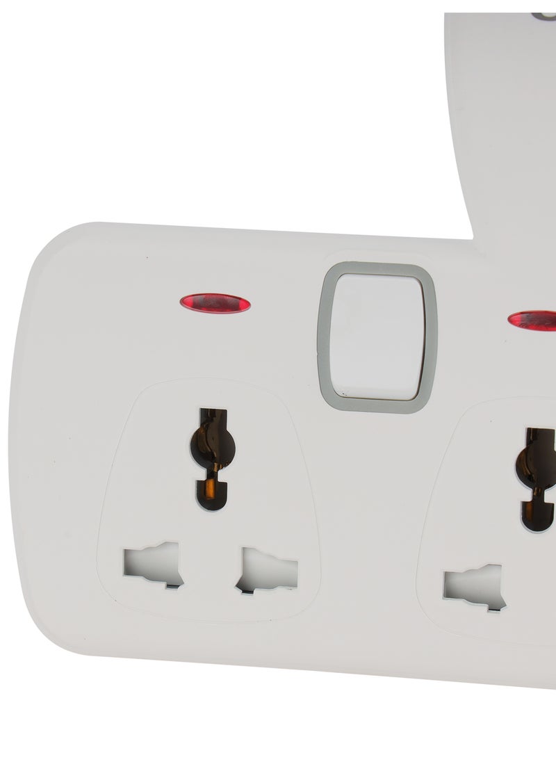 Olsenmark - Olsenmark Universal Multi Plug Extension Socket Adapter with 2 USB, 3 Way Wall Charger Electrical Power Extender Outlet Charging Station - Image 1