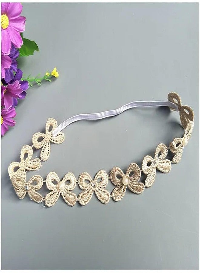 EvoNest Baby Girl Elegant Lace Headband | Soft Stylish Hair Accessory for Girls Newborns Infants Toddlers and Kids (6-12 Months) White - Image 3
