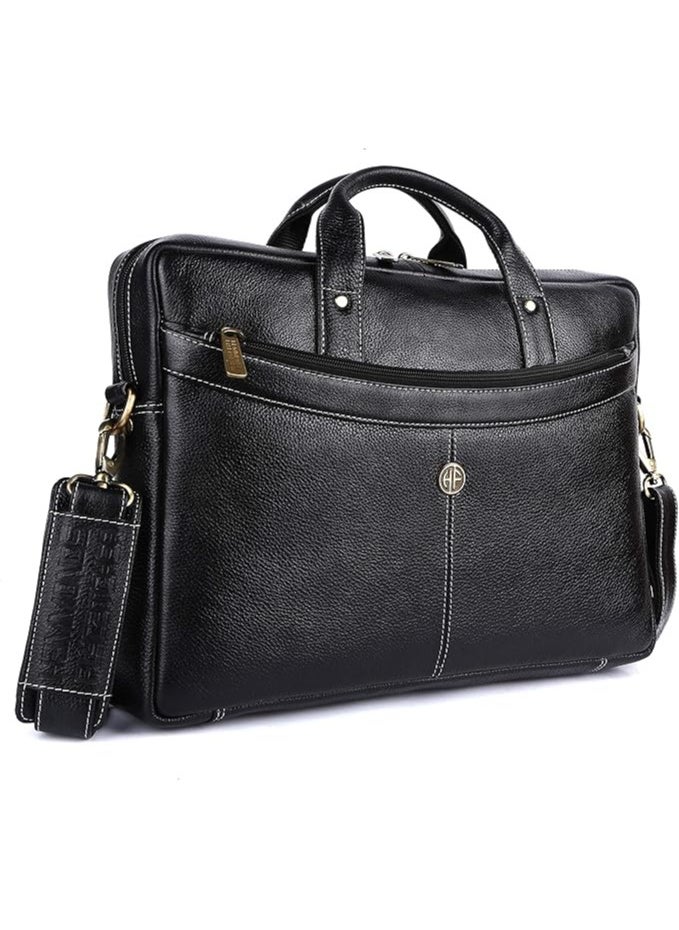 HAMMONDS FLYCATCHER - HAMMONDS FLYCATCHER Laptop Bag for Men - Genuine Leather Messenger Bag for Office - Fits up to 16 Inch Laptop -Black Shoulder Bag with Multiple Compartments - Executive Leather Bag for Work and Travel - Image 1