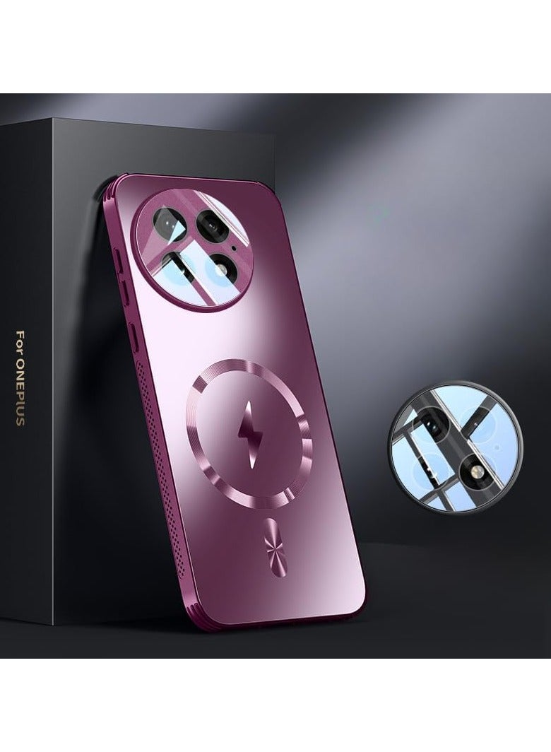 VKL Magnetic Case Compatible with OnePlus 13, Built In Magnetic Attraction and Lens Film, Support Wireless Charging, Seismic and Anti Fall Cover for OnePlus 13 (Purple)