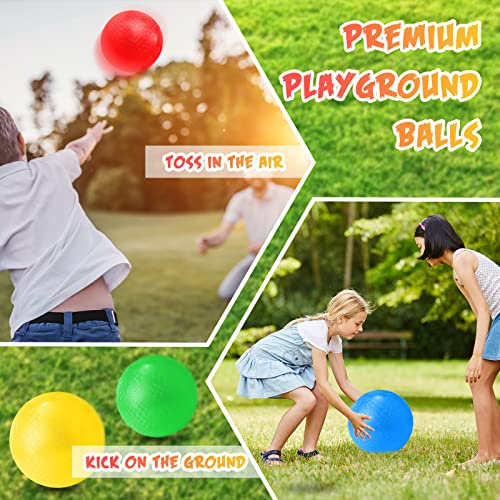 Jerify 12 Pcs Playground Balls Bulk 10 Inch Kickball Bouncy Balls for Kids Inflatable Bouncing Handball for Kids Adults Indoor Outdoor Games Gym Picnic Camp Yoga Exercise - Image 5
