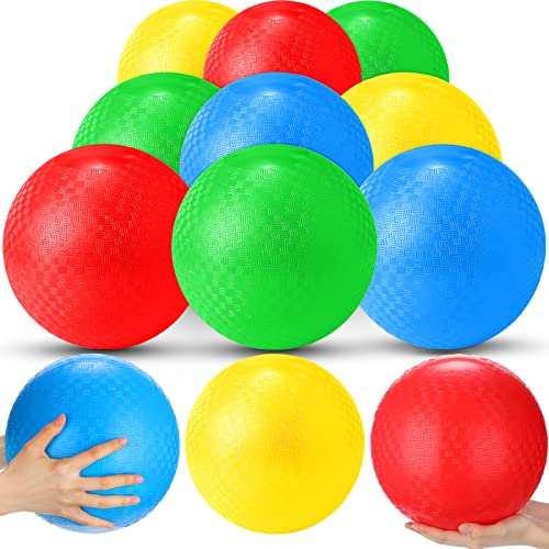 Jerify 12 Pcs Playground Balls Bulk 10 Inch Kickball Bouncy Balls for Kids Inflatable Bouncing Handball for Kids Adults Indoor Outdoor Games Gym Picnic Camp Yoga Exercise - Image 1