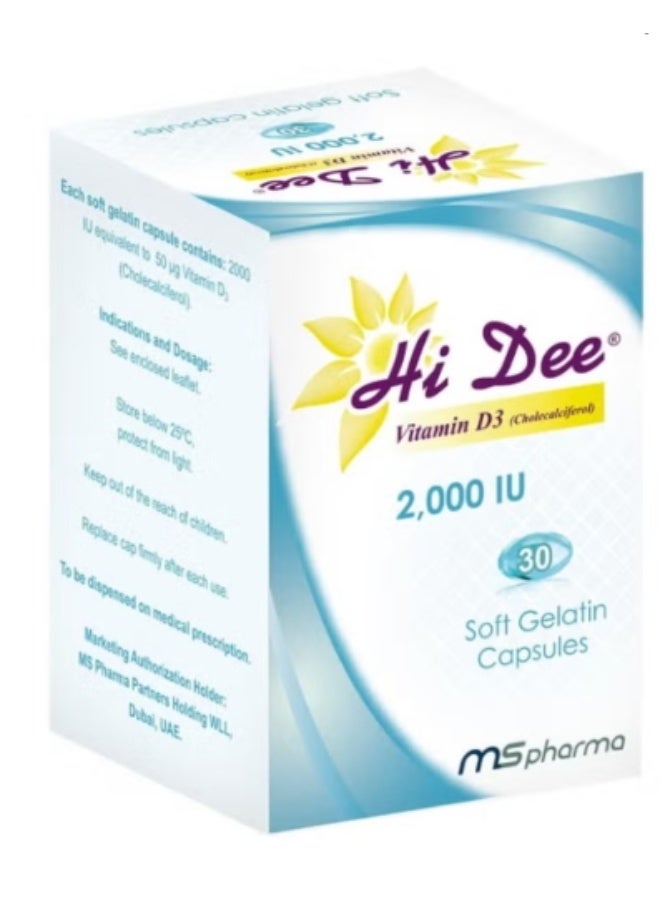ms pharma Hi Dee Vitamin D3 2000 IU Soft Gelatin Capsules 30's - Image 1