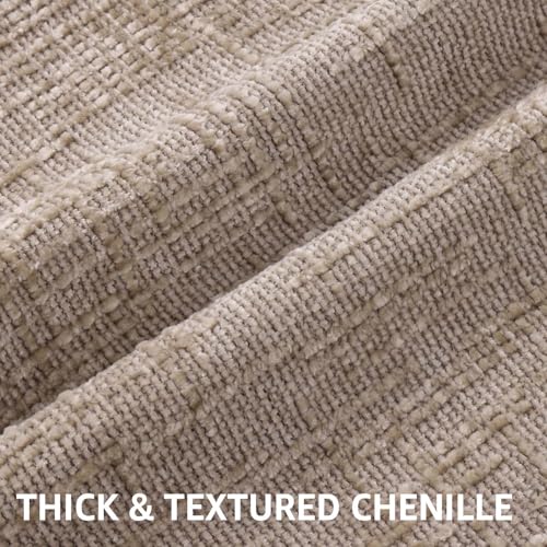 decorUhome Oatmeal Chenille Euro Sham Throw Pillow Covers 24x24 Set of 2 Textured Soft Cozy Slubby Couch Pillow Covers Modern Farmhouse Boho Decorative Pillow Cases for Bed Sofa Living Room - Image 3