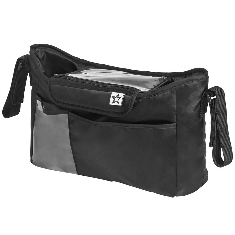 Tiny Twinkle Universal Stroller Organizer with Adjustable Strap  Waterproof Stroller Caddy Fits Baby Jogger Nuna Graco Donna and Bugaboo StrollersBlack - Image 1